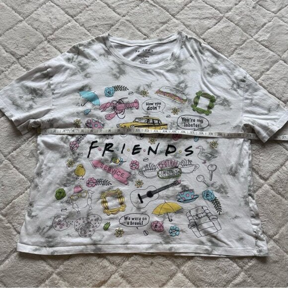 Friends | Gray Tie Dye Classic Icon Logo Short Sleeve Tee Shirt | Size 1X - Picture 4 of 5